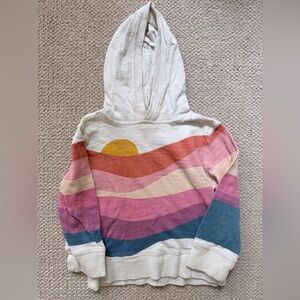Faherty Kids Hooded Pullover in White with Multicolor Sunset Stripes